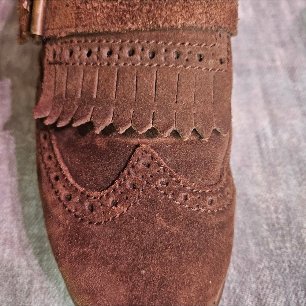 Ann Taylor Brown Suede Kiltie Loafers - Picture 7 of 7